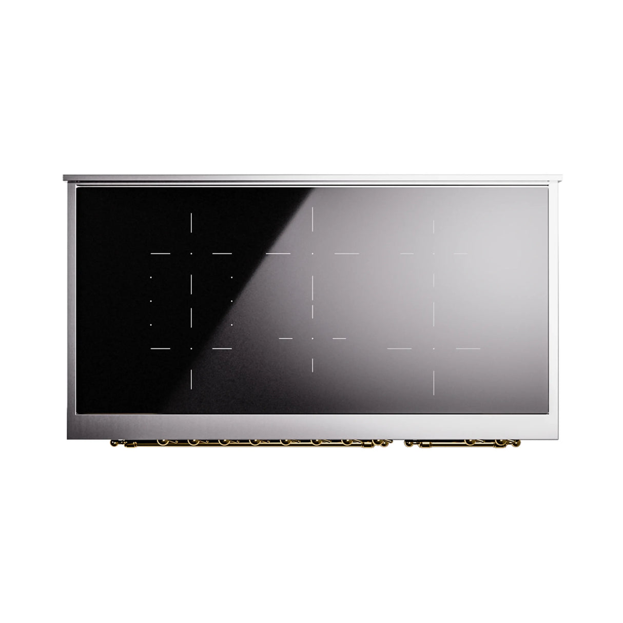 ILVE Nostalgie II Noblesse 48-Inch Induction Range with Triple Glass Door in Emerald Green with Brass Trim (UNI486NMPEGG)