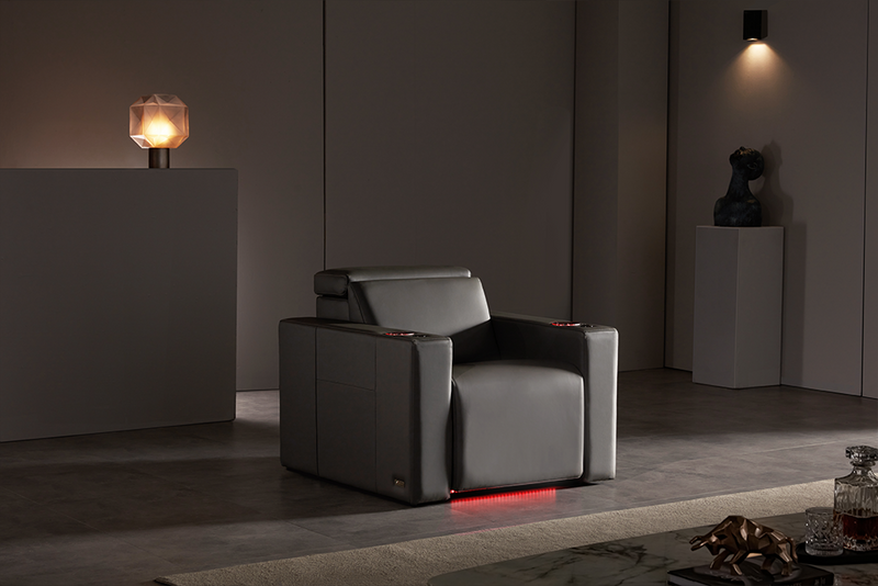 Valencia Barcelona Ultimate Leather Home Theater Seating Row of 2, Graphite