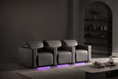 Valencia Barcelona Ultimate Leather Home Theater Seating Row of 3, Graphite