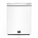 FORNO Espresso Package - 30" Electric Range, Range Hood, Refrigerator and Dishwasher in White with Silver Handles