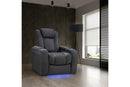 Valencia Tuscany Leather Home Theater Seating Single, Charcoal Grey
