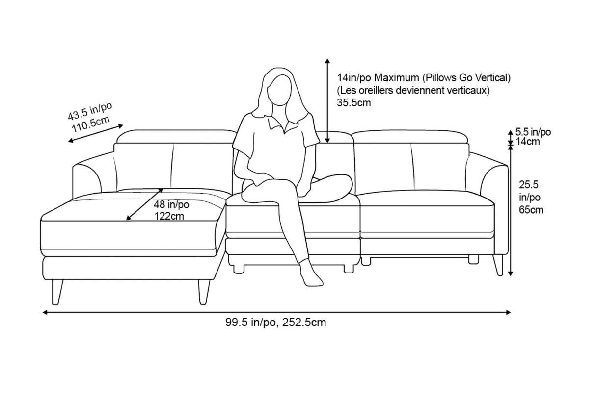 Andria Leather Reclining Sectional Sofa