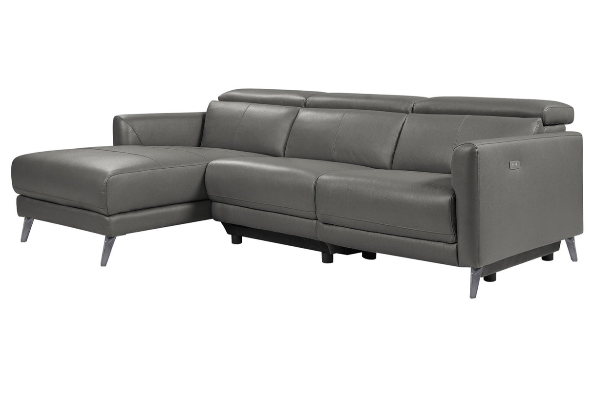 Andria Leather Reclining Sectional Sofa
