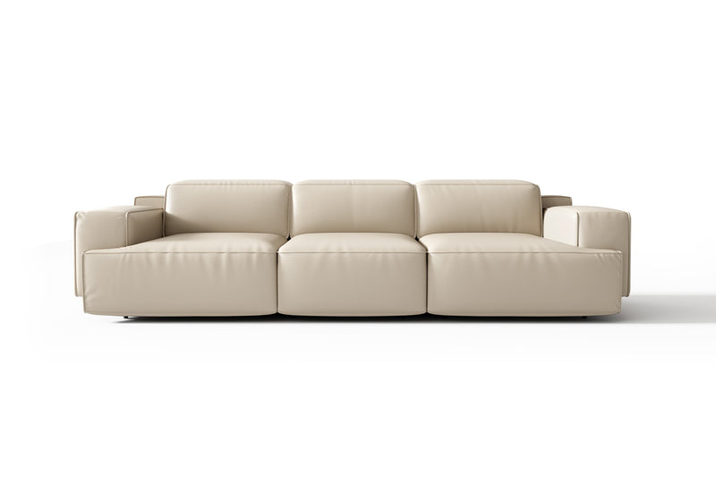 Valencia Valentina Leather Three Seats Recliner Sofa, Beige