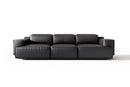 Valencia Valentina Leather Three Seats Recliner Sofa, Black
