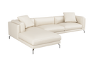Valencia Zadar Leather Sofa with Left Chaise, Beige