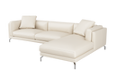 Valencia Zadar Leather Sofa with Right Chaise, Beige