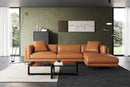 Valencia Zadar Leather Sofa with Right Chaise, Cognac
