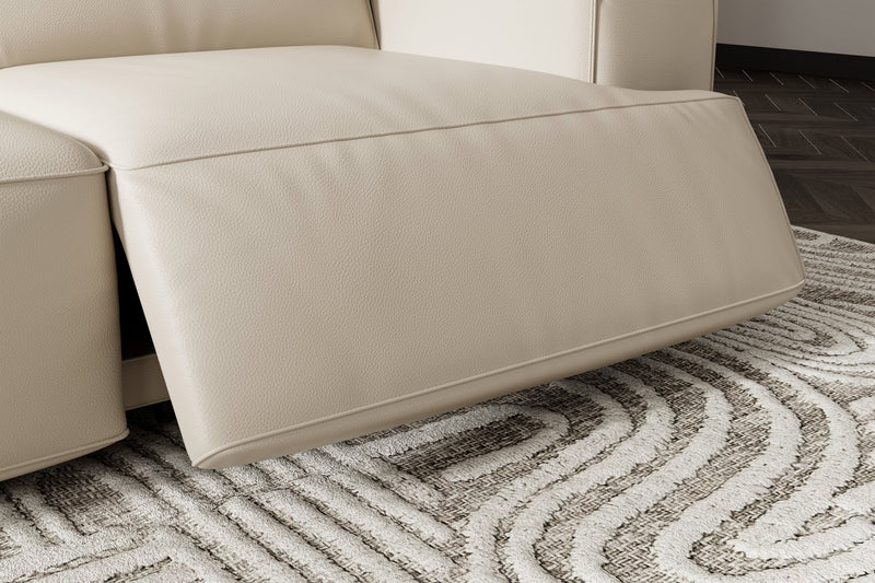 Valencia Valentina Leather Sectional L-Shape Recliner Sofa, Beige