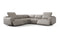 Valencia Valentina Leather Sectional L-Shape Recliner Sofa, Light Grey