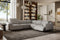Valencia Valentina Leather Sectional L-Shape Recliner Sofa, Light Grey