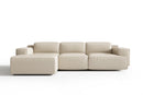 Valencia Valentina Leather Three Seats with Left Chaise Recliner Sofa, Beige