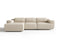 Valencia Valentina Leather Three Seats with Left Chaise Recliner Sofa, Beige
