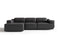 Valencia Valentina Leather Three Seats with Left Chaise Recliner Sofa, Black
