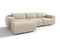 Valencia Valentina Leather Three Seats with Left Chaise Recliner Sofa, Beige
