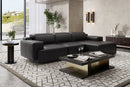 Valencia Valentina Leather Three Seats with Right Chaise Recliner Sofa, Black
