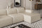 Valencia Valentina Leather Three Seats with Right Chaise Recliner Sofa, Beige