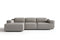 Valencia Valentina Leather Three Seats with Left Chaise Recliner Sofa, Light Grey