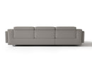 Valencia Valentina Leather Three Seats with Left Chaise Recliner Sofa, Light Grey