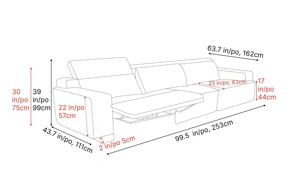 Valentina Leather Recliner Sofa