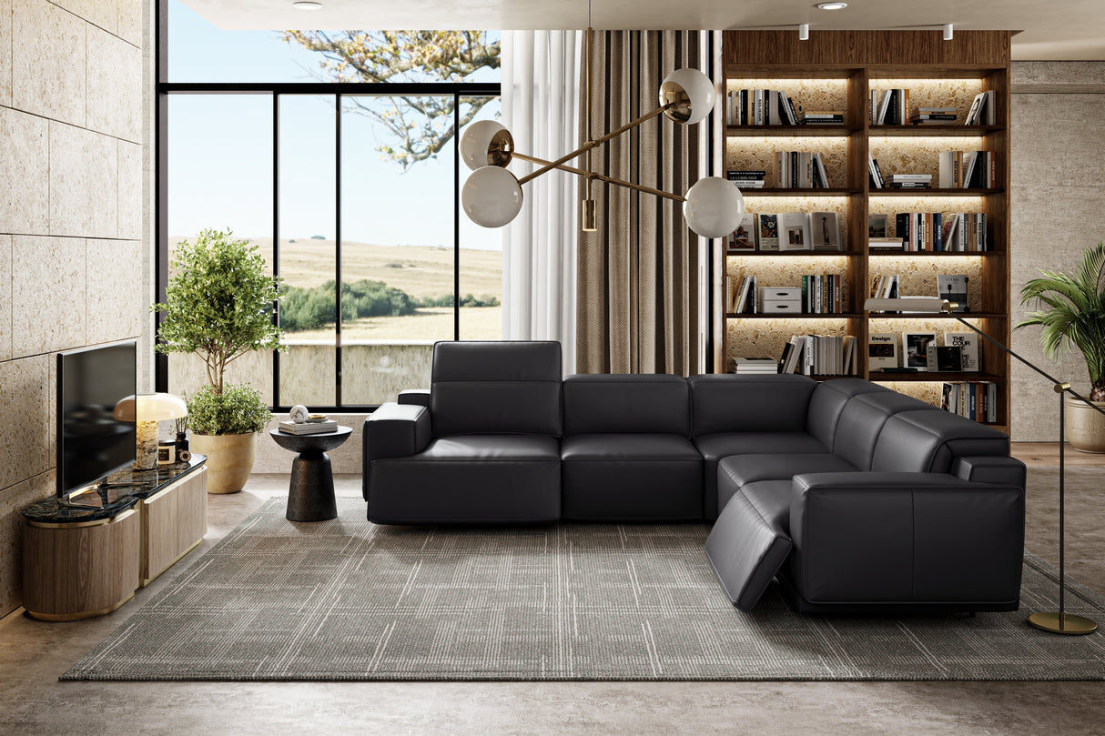 Valentina Leather Corner Recliner Sectional