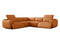 Valencia Valentina Leather Sectional L-Shape Recliner Sofa, Cognac