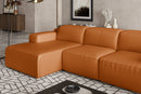 Valencia Valentina Leather Three Seats with Left Chaise Recliner Sofa, Cognac
