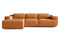Valencia Valentina Leather Three Seats with Left Chaise Recliner Sofa, Cognac
