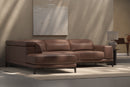 Valencia Valletta Top Grain Leather Sofa, L-Shape with Left Chaise, Dark Brown