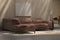 Valencia Valletta Top Grain Leather Sofa, L-Shape with Left Chaise, Dark Brown