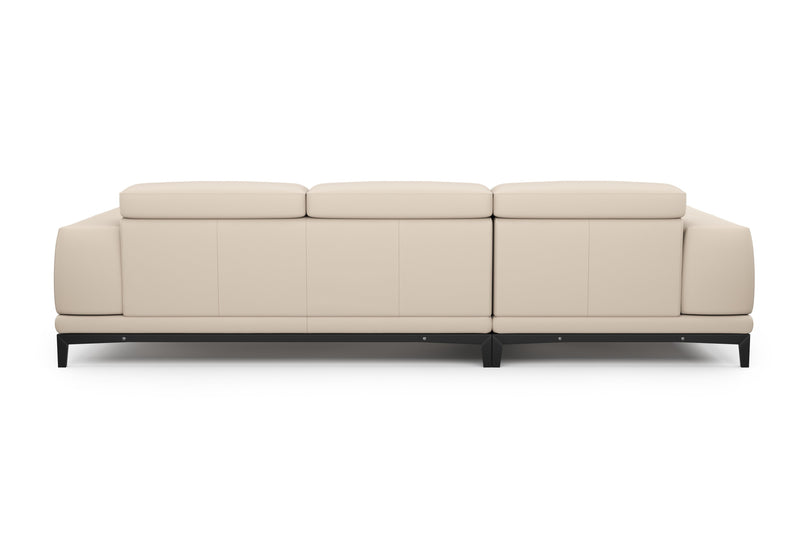 Valencia Valletta Top Grain Leather Three Seats with Left Chaise Sofa, Beige