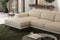 Valencia Valletta Top Grain Leather Three Seats with Left Chaise Sofa, Beige