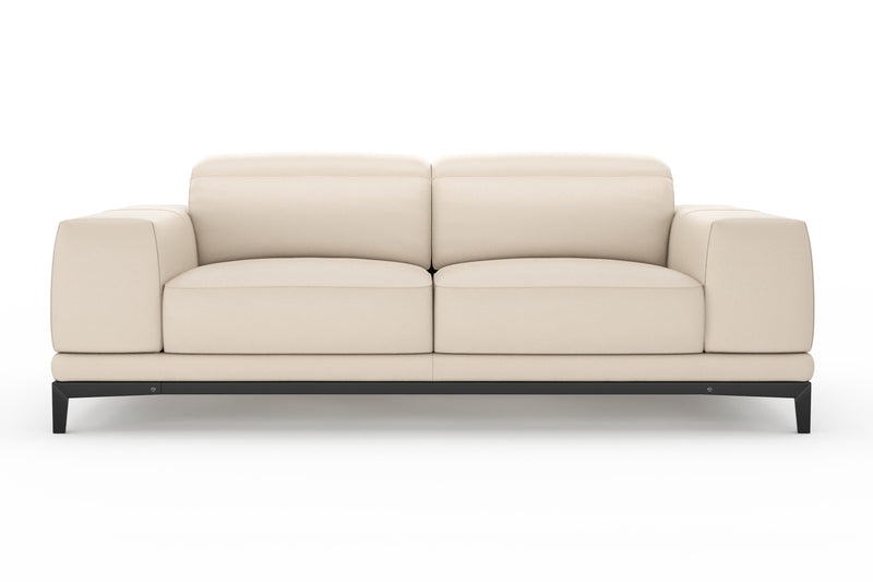 Valencia Valletta Top Grain Leather Loveseat Sofa, Beige