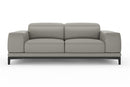 Valencia Valletta Top Grain Leather Loveseat Sofa, Grey