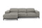 Valencia Valletta Top Grain Leather Three Seats with Left Chaise Sofa, Grey