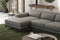 Valencia Valletta Top Grain Leather Three Seats with Left Chaise Sofa, Grey