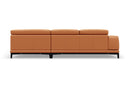 Valencia Valletta Top Grain Leather Sectional L-Shape with Right Chaise Sofa, Cognac