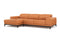 Valencia Valletta Top Grain Leather Three Seats with Left Chaise Sofa, Cognac