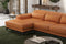 Valencia Valletta Top Grain Leather Three Seats with Left Chaise Sofa, Cognac