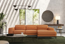 Valencia Valletta Top Grain Leather Three Seats with Right Chaise Sofa, Cognac