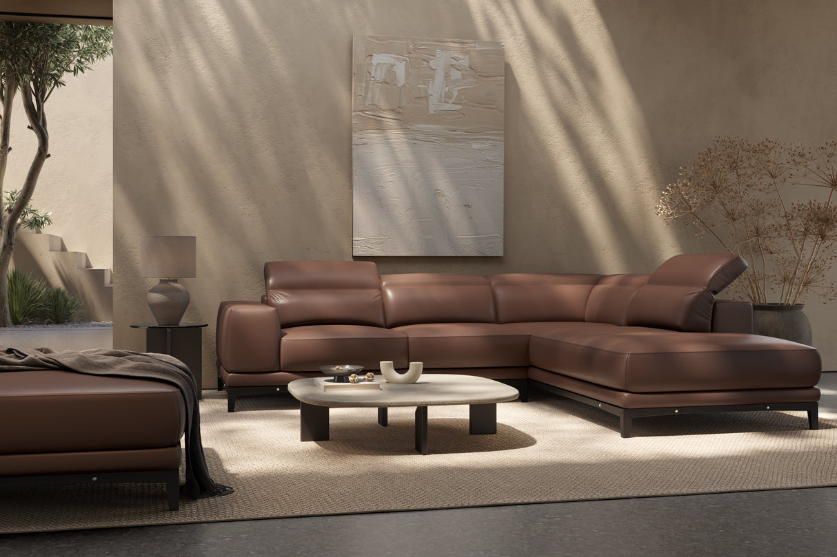 Valletta Leather Corner Sectional Sofa