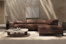 Valencia Valletta Top Grain Leather Sofa, L-Shape with Right Chaise, Dark Brown