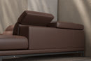 Valencia Valletta Top Grain Leather Sofa, L-Shape with Right Chaise, Dark Brown