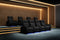 Valencia 2025 New Verona Leather Home Theater Seating Power Headrest Row of 4 Loveseat Left, Black