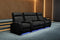 Valencia 2025 New Verona Leather Home Theater Seating Power Headrest Row of 4 Loveseat Center, Black