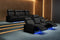 Valencia 2025 New Verona Leather Home Theater Seating Power Headrest Row of 3, Black
