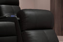Valencia 2025 New Verona Leather Home Theater Seating Power Headrest Row of 4 Loveseat Center, Black