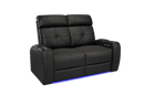 Valencia 2025 New Verona Leather Home Theater Seating Power Headrest Row of 2 Loveseat, Black
