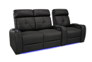 Valencia 2025 New Verona Leather Home Theater Seating Power Headrest Row of 3 Loveseat Left, Black