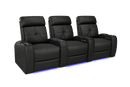 Valencia 2025 New Verona Leather Home Theater Seating Power Headrest Row of 3, Black